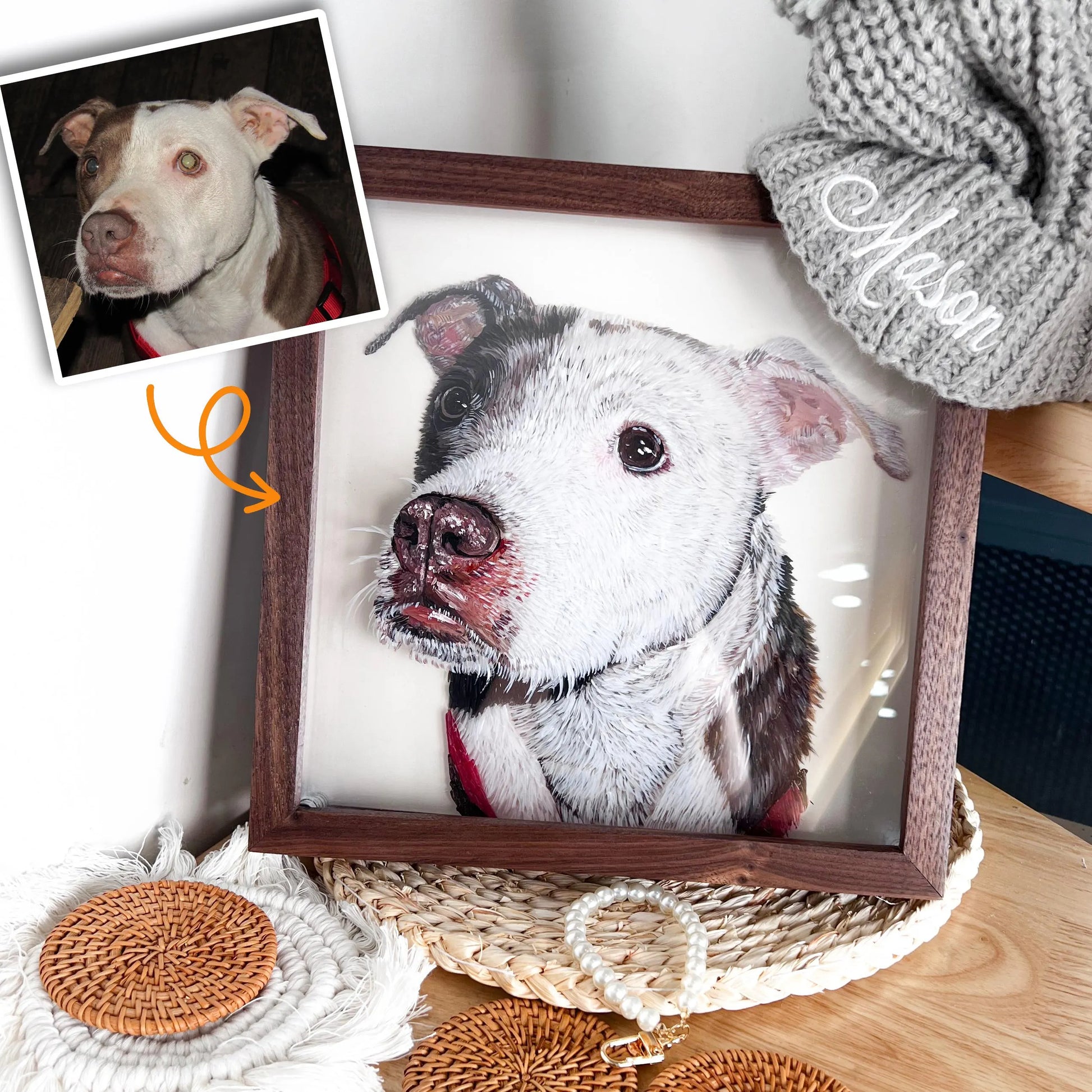 Memorpaw Custom 3D Handcrafted Layered Acrylic Pet Portrait