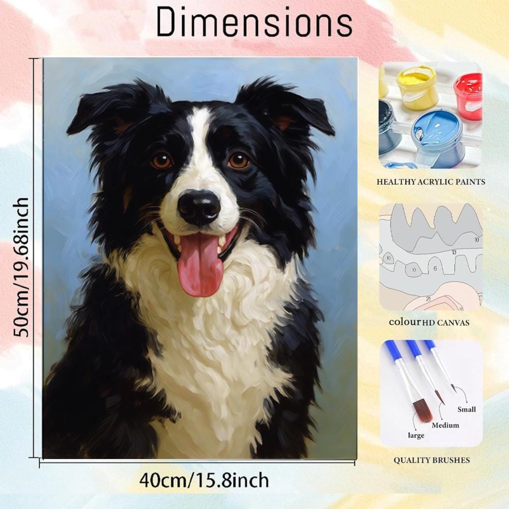 Memorpaw Custom Pet Portrait DIY Oil Painting Paint by Numbers