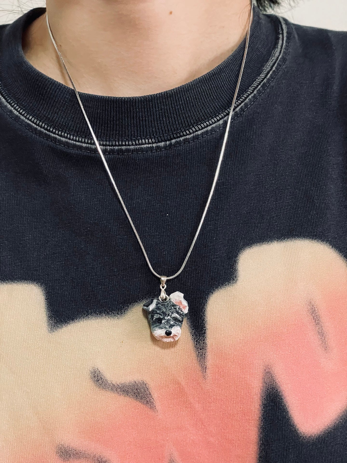 Memorpaw Customized Soft Ceramic Pet Portrait Necklace Ring Brooch Keychain