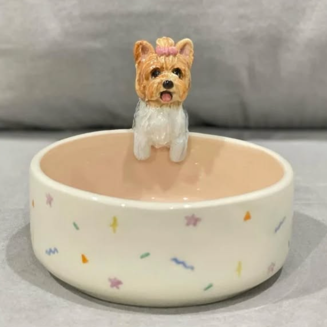 Memorpaw Pet Custom Ceramic Handmade Slow Food Water Bowl