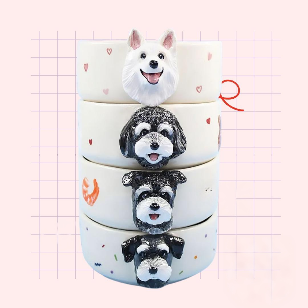 Memorpaw Pet Custom Ceramic Handmade Slow Food Water Bowl