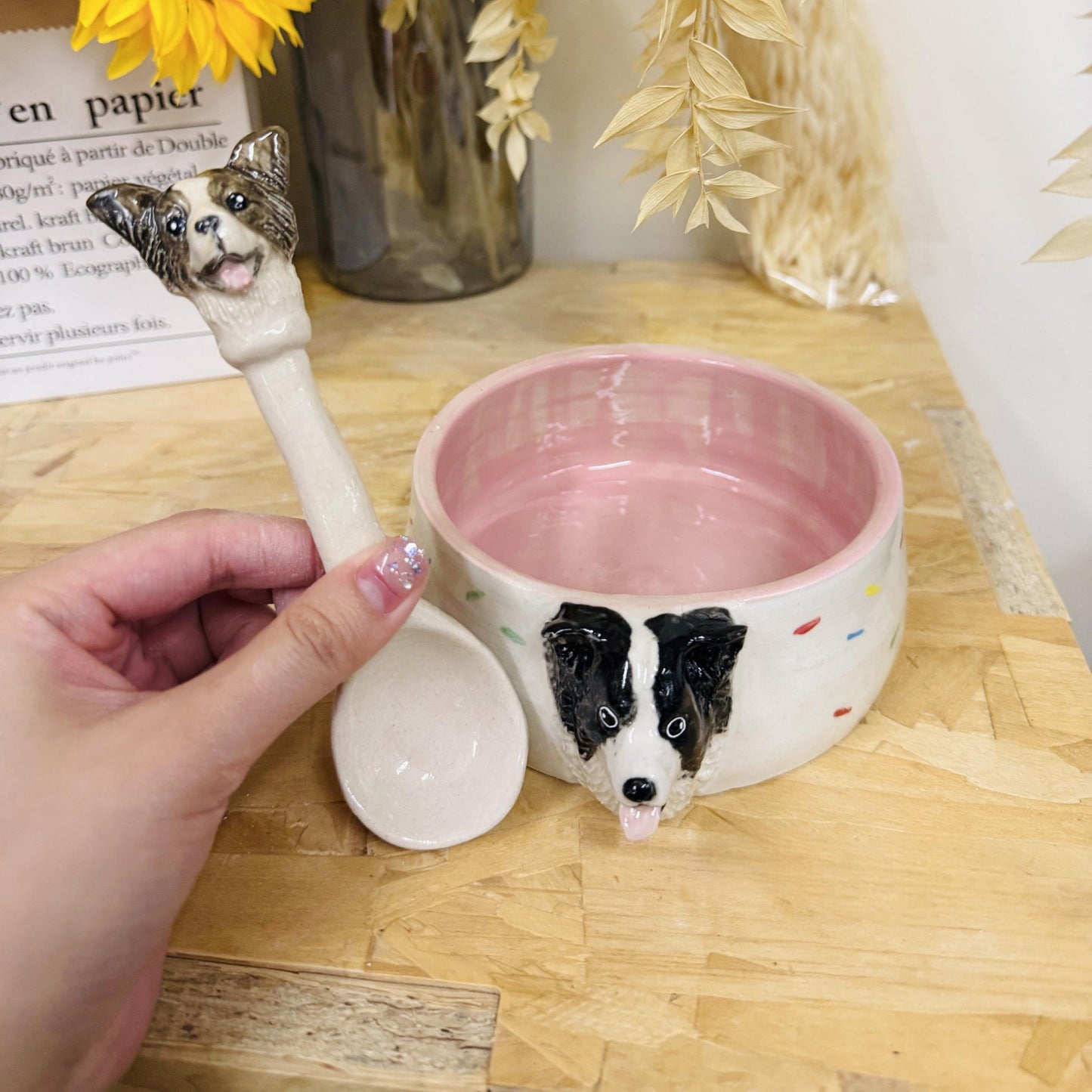 Memorpaw Pet Custom Ceramic Handmade Slow Food Water Bowl