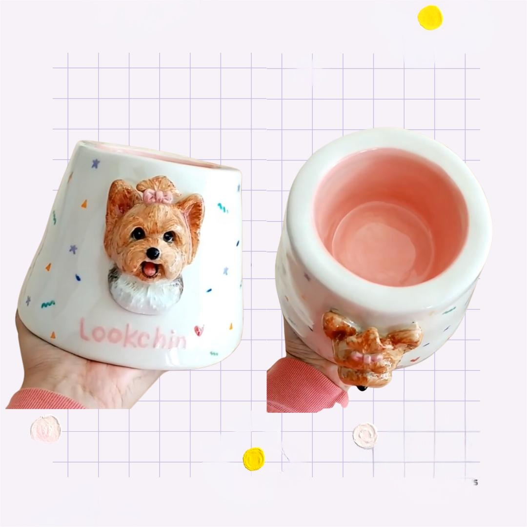 Memorpaw Pet Custom Ceramic Handmade Slow Food Water Bowl
