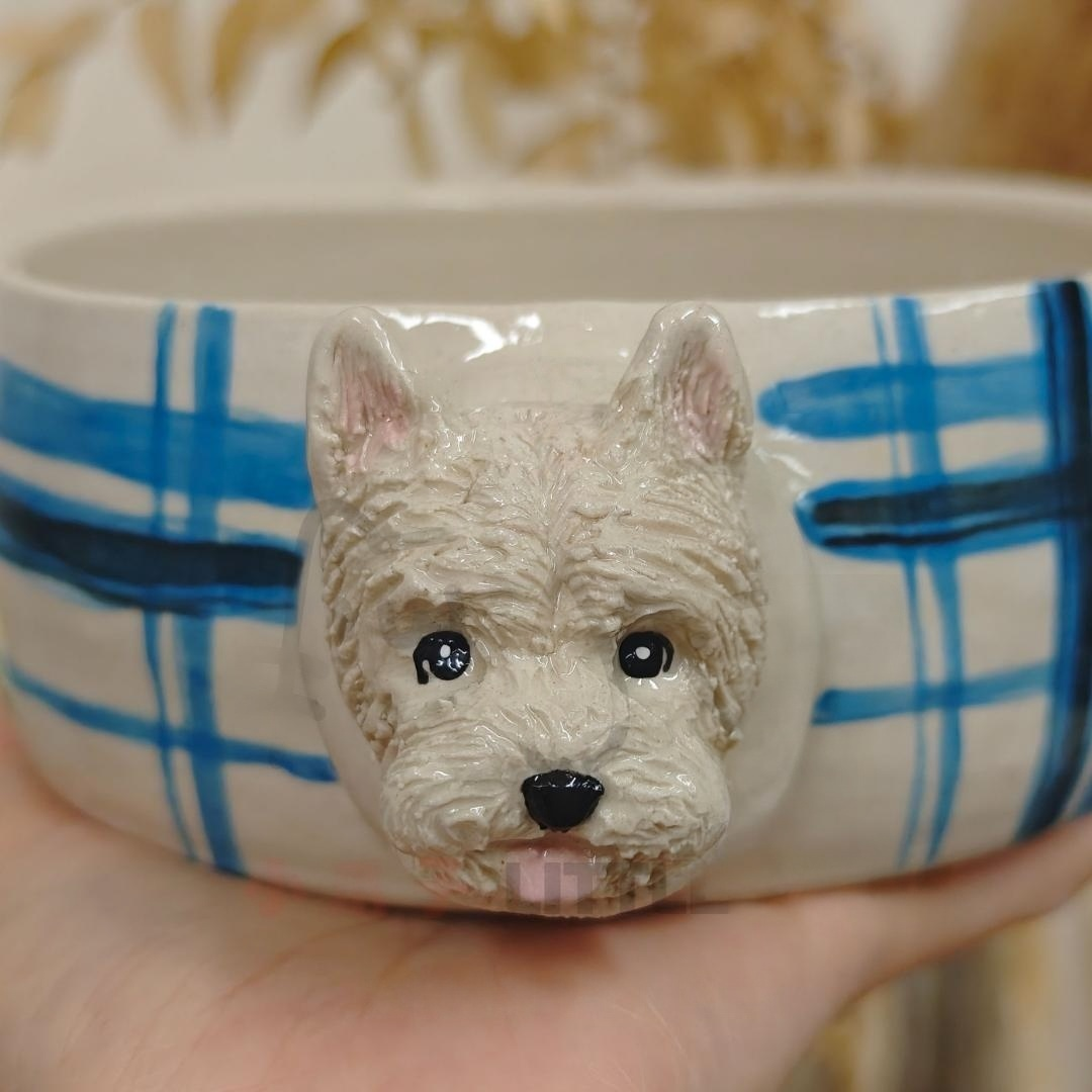 Memorpaw Pet Custom Ceramic Handmade Slow Food Water Bowl