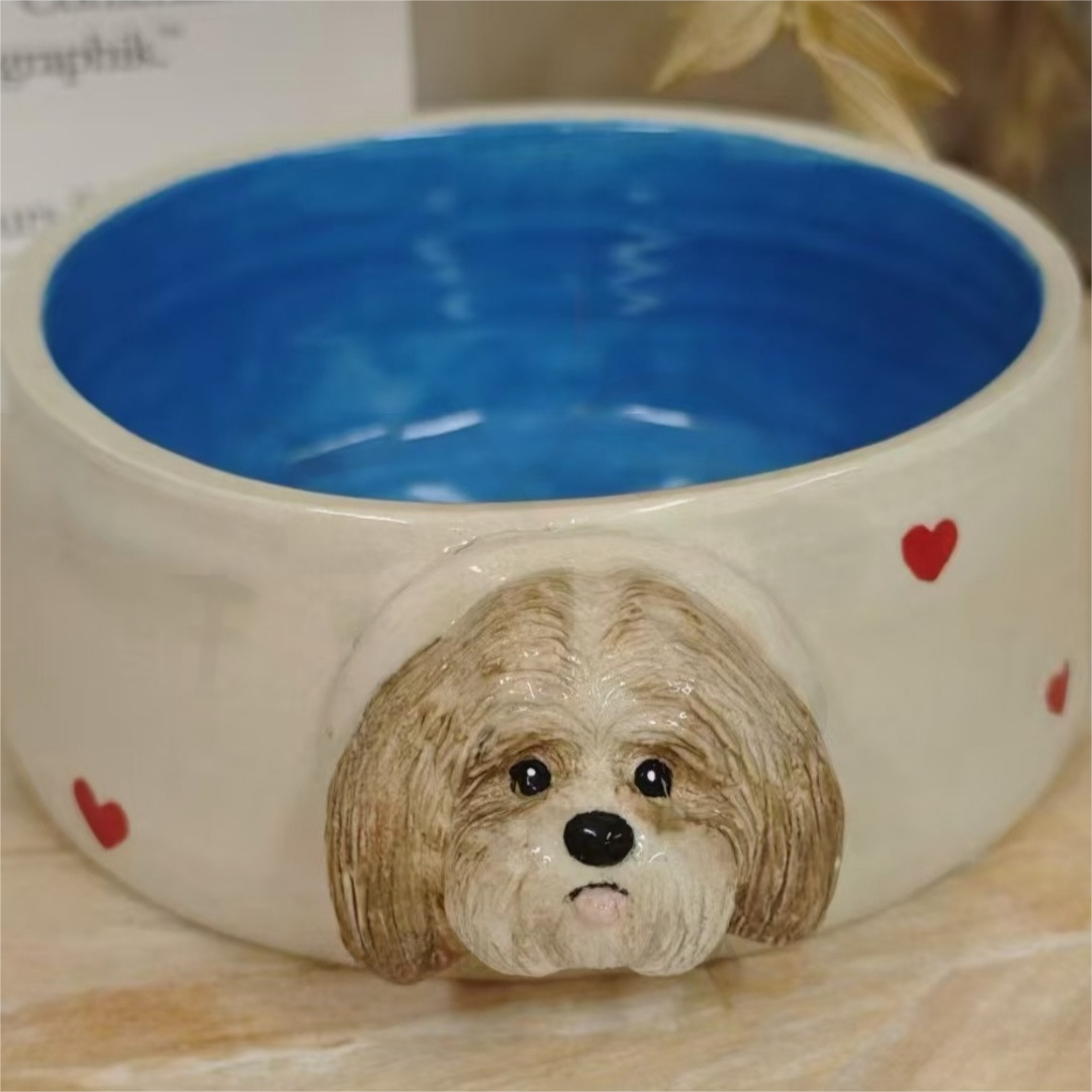 Memorpaw Pet Custom Ceramic Handmade Slow Food Water Bowl