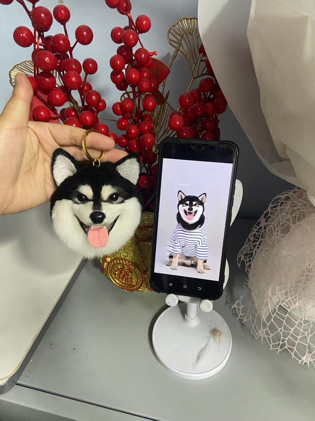 Memorpaw Wool Felt Pet Custom Pendant Keychain