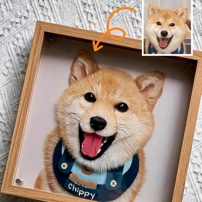 Memorpaw Custom 3D Handcrafted Layered Acrylic Pet Portrait 