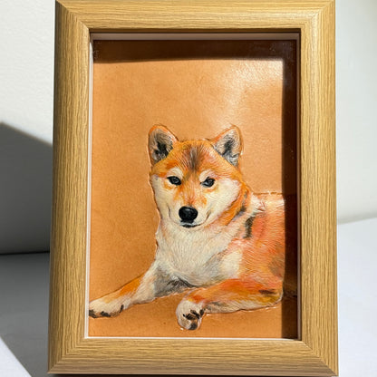 Memorpaw Custom Hand Painted Leather Pet Portrait Keychain 