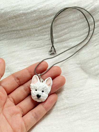 Memorpaw Customized Soft Ceramic Pet Portrait Necklace Ring Brooch Keychain 2