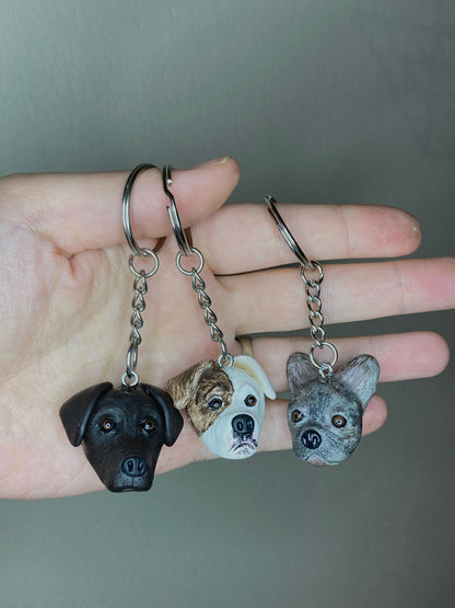 Memorpaw Customized Soft Ceramic Pet Portrait Necklace Ring Brooch Keychain 