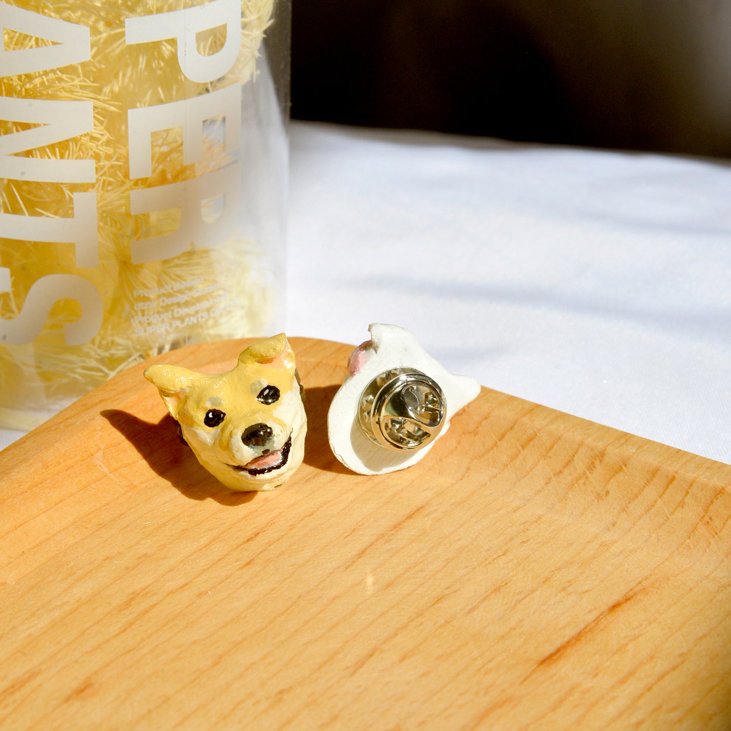 Memorpaw Customized Soft Ceramic Pet Portrait Necklace Ring Brooch Keychain 