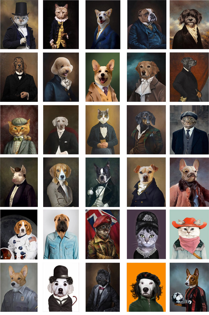 Memorpaw Hand-Painted Royal Pet Portrait Dress-up Oil Painting 