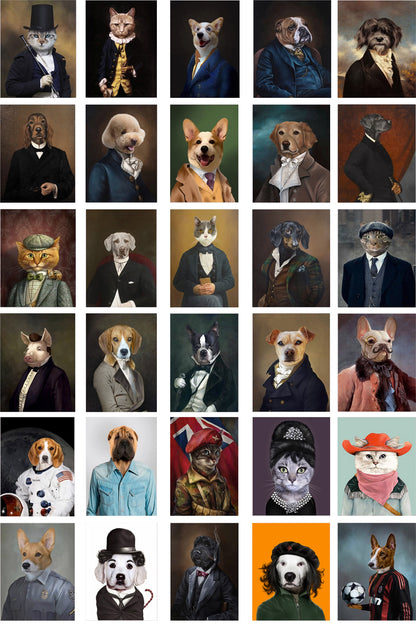 Memorpaw Hand-Painted Royal Pet Portrait Dress-up Oil Painting 