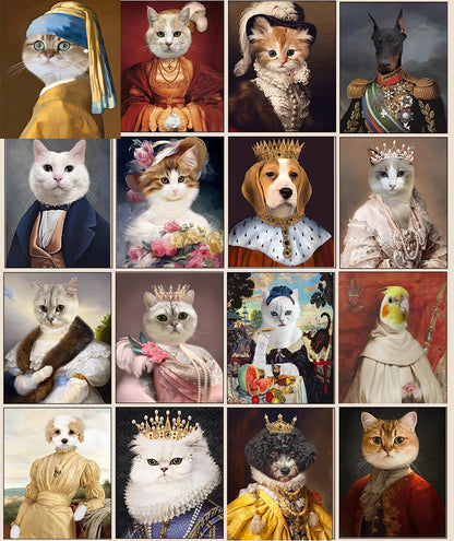 Memorpaw Hand-Painted Royal Pet Portrait Dress-up Oil Painting 
