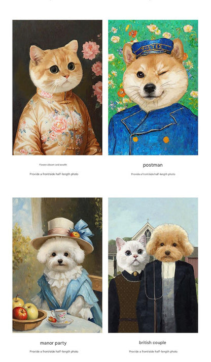 Memorpaw Hand-Painted Royal Pet Portrait Dress-up Oil Painting 