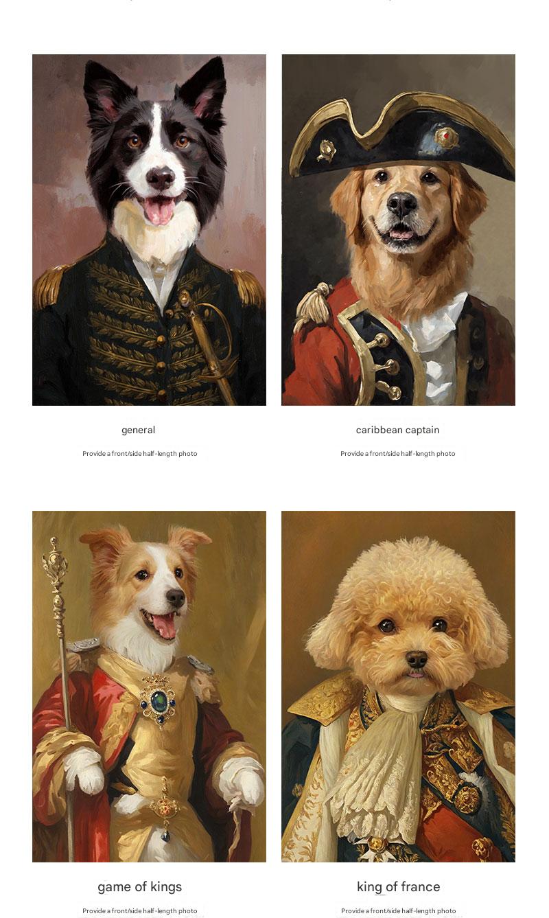 Memorpaw Hand-Painted Royal Pet Portrait Dress-up Oil Painting 