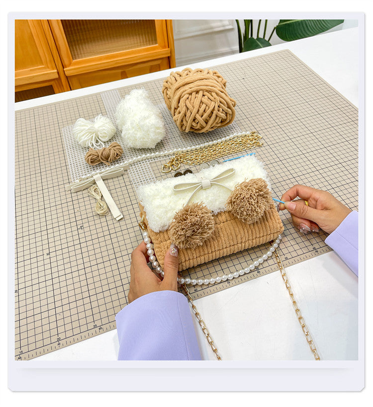 Memorpaw Handmade Hand-knitted DIY yarn bag kit Gift Box Gift bag and Greeding Card 