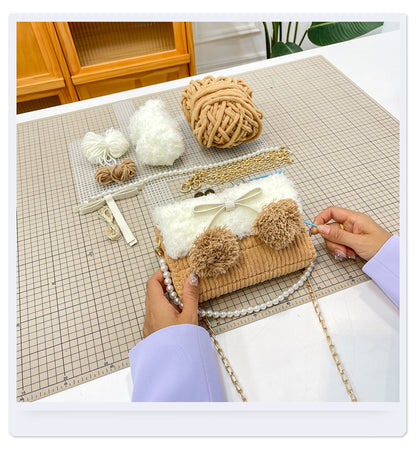 Memorpaw Handmade Hand-knitted DIY yarn bag kit Gift Box Gift bag and Greeding Card 