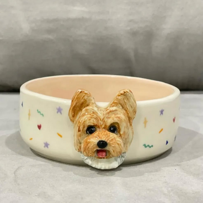 Memorpaw Pet Custom Ceramic Handmade Slow Food Water Bowl 