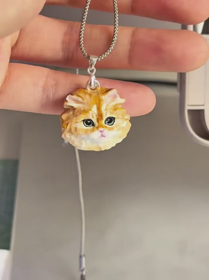 Memorpaw Customized Soft Ceramic Pet Portrait Necklace Ring Brooch Keychain 